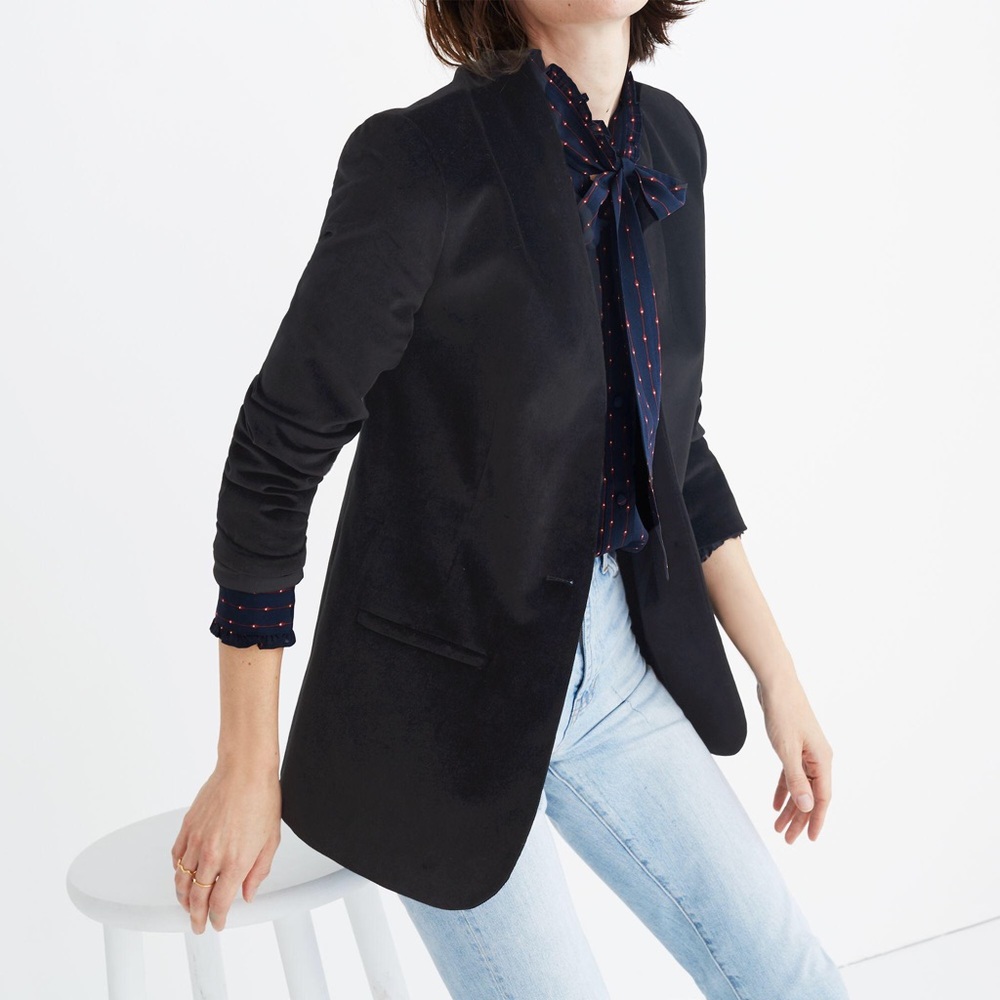 Black Velvet Blazer from Madewell